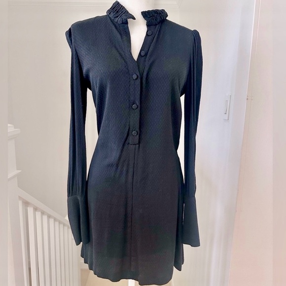 Reformation Long Sleeve High Neck Mini Dress  with exaggerated cuffs size 6 - Picture 1 of 12